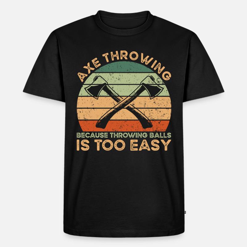 Axe Throwing Axtwurf - Männer Premium Bio T-Shirt - Schwarz