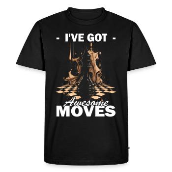 Échecs - Joueur d’échecs - T-shirt Premium bio Homme - noir - Devant - Nico (187cm)