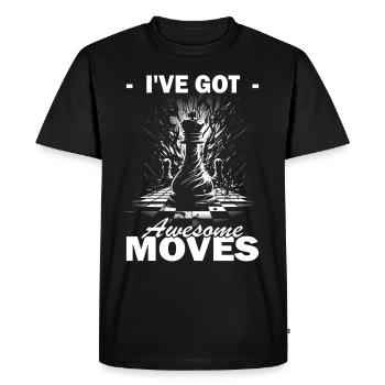 Échecs - Joueur d’échecs - T-shirt Premium bio Homme - noir - Devant - Nico (187cm)