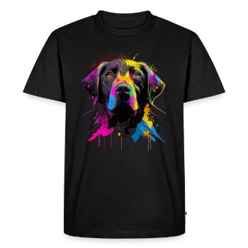 Labrador - Amoureux des chiens - Propriétaires de chiens - T-shirt Premium bio Homme - noir - Devant - Nico (187cm)