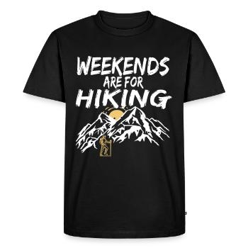 Les week-ends sont pour la randonnée Trekking aventure randonnée - T-shirt Premium bio Homme - noir - Devant - Nico (187cm)