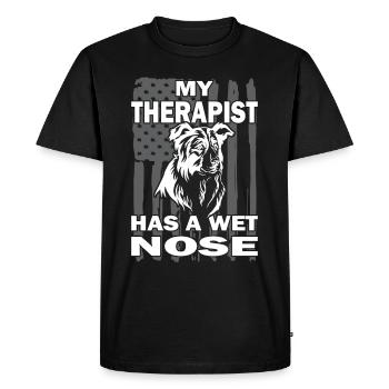 Border Collie - Amoureux des chiens - Propriétaires de chiens - T-shirt Premium bio Homme - noir - Devant - Nico (187cm)