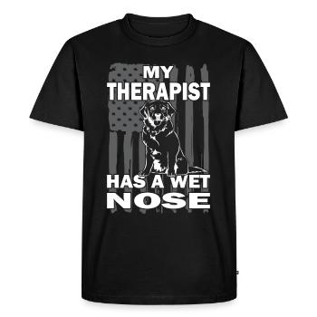 Golden Retriever - Amoureux des chiens - Propriétaires de chiens - T-shirt Premium bio Homme - noir - Devant - Nico (187cm)