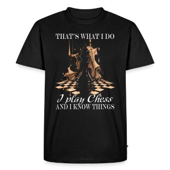 Échecs - Joueur d’échecs - T-shirt Premium bio Homme - noir - Devant - Nico (187cm)