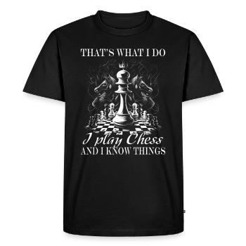 Échecs - Joueur d’échecs - T-shirt Premium bio Homme - noir - Devant - Nico (187cm)