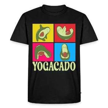 Yoga Avocado - Men's Premium Organic T-Shirt - black - Front - Nico (187cm)