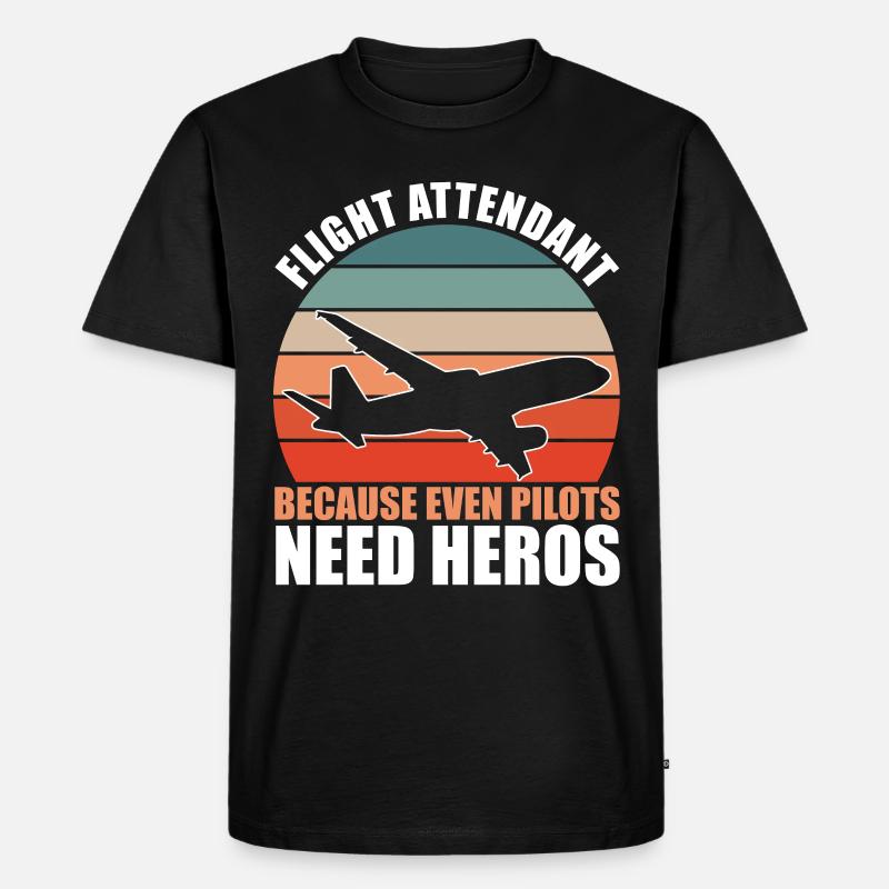 Flight Attendant - Männer Premium Bio T-Shirt - Schwarz