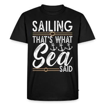 Sailing Sailboat Sailors - Men's Premium Organic T-Shirt - black - Front - Nico (187cm)