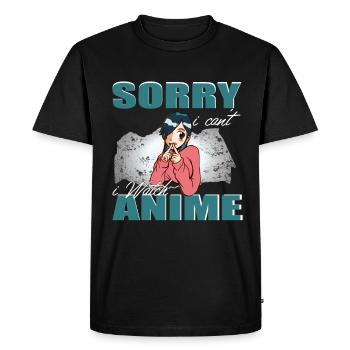 Désolé, je ne peux pas regarder Anime Introvert Girl Japan - T-shirt Premium bio Homme - noir - Devant - Nico (187cm)