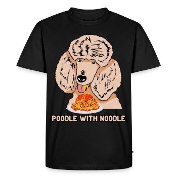 Poodle with Noodle Poodle Pasta Noodles - Men's Premium Organic T-Shirt - black - Front - Nico (187cm)