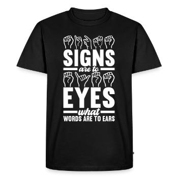 Sourds sourds muets sourds - T-shirt Premium bio Homme - noir - Devant - Nico (187cm)