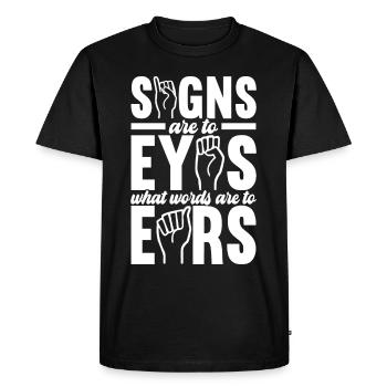 Sourds sourds muets sourds - T-shirt Premium bio Homme - noir - Devant - Nico (187cm)