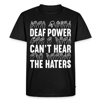 Sourds, sourds et sourds muets - T-shirt Premium bio Homme - noir - Devant - Nico (187cm)