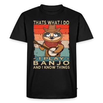 I play Banjo - guitar - Men's Premium Organic T-Shirt - black - Front - Nico (187cm)