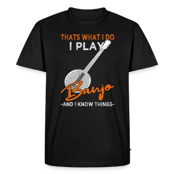 I play Banjo - guitar - Men's Premium Organic T-Shirt - black - Front - Nico (187cm)