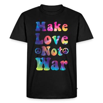 Hippie - T-shirt Premium bio Homme - noir - Devant - Nico (187cm)