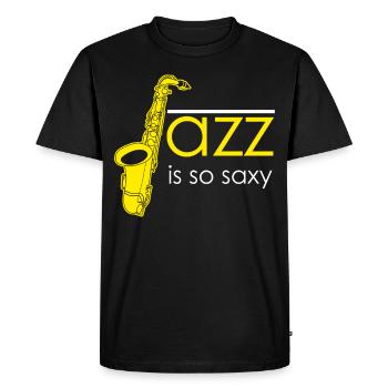Saxophone Saxy Jazz Saxophoniste - T-shirt Premium bio Homme - noir - Devant - Nico (187cm)