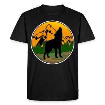 Forêt de loups Nature Bien-être animal en plein air Loups - T-shirt Premium bio Homme - noir - Devant - Nico (187cm)