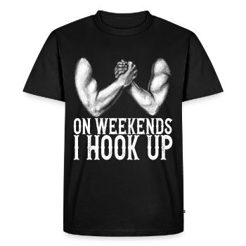 Bras de fer Bras de fer - T-shirt Premium bio Homme - noir - Devant - Nico (187cm)