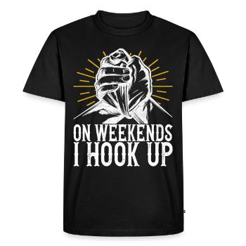 Bras de fer Bras de fer - T-shirt Premium bio Homme - noir - Devant - Nico (187cm)