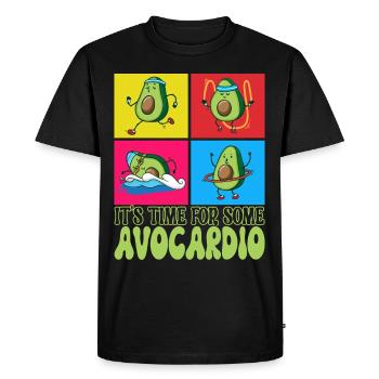Avocardio Avocat Fitness - T-shirt Premium bio Homme - noir - Devant - Nico (187cm)