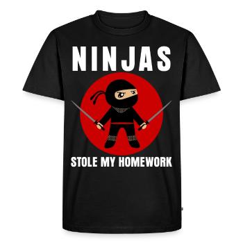 École de devoirs Ninja Ninjas - T-shirt Premium bio Homme - noir - Devant - Nico (187cm)