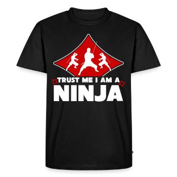 Blague de ninja avec des ninjas - T-shirt Premium bio Homme - noir - Devant - Nico (187cm)