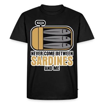 Sardine Fishing Angler Sardines - Men's Premium Organic T-Shirt - black - Front - Nico (187cm)