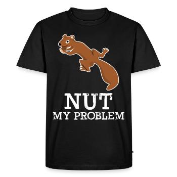 Écrou d’écureuil mon problème - T-shirt Premium bio Homme - noir - Devant - Nico (187cm)