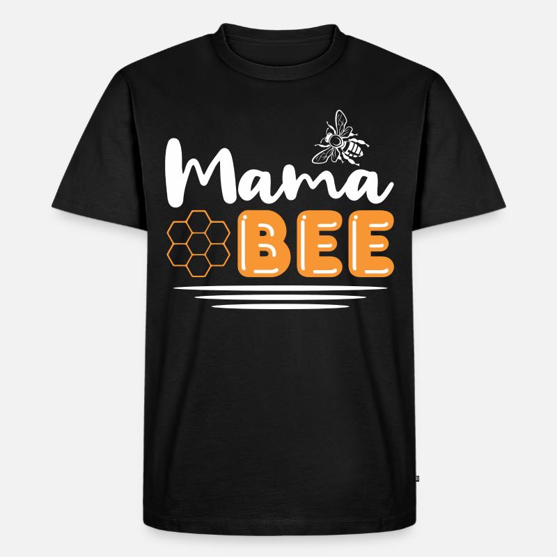 Mama Bee - Männer Premium Bio T-Shirt - Schwarz