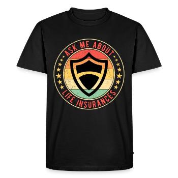Insurance agent Insurance salesman - Men's Premium Organic T-Shirt - black - Front - Nico (187cm)