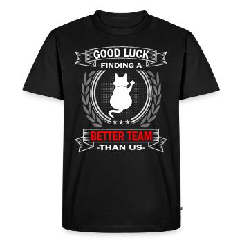 Good Luck | Farewell - Job change - Men's Premium Organic T-Shirt - black - Front - Nico (187cm)