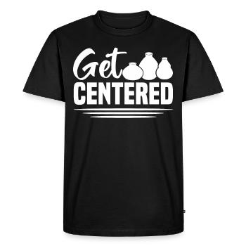 Se centrer - T-shirt Premium bio Homme - noir - Devant - Nico (187cm)