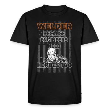 Soudeur - Slogan de soudage - Construction métallique - T-shirt Premium bio Homme - noir - Devant - Nico (187cm)