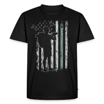 Observation des oiseaux Retro USA Flag 4 juillet - T-shirt Premium bio Homme - noir - Devant - Nico (187cm)