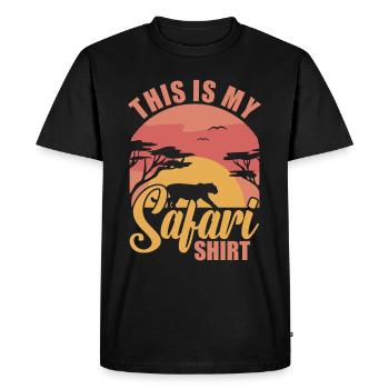 Safari - T-shirt Premium bio Homme - noir - Devant - Nico (187cm)