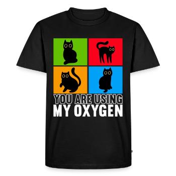 Chats Misanthrope Sarcasme - T-shirt Premium bio Homme - noir - Devant - Nico (187cm)