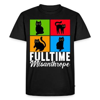 Chats Misanthrope Sarcasme - T-shirt Premium bio Homme - noir - Devant - Nico (187cm)