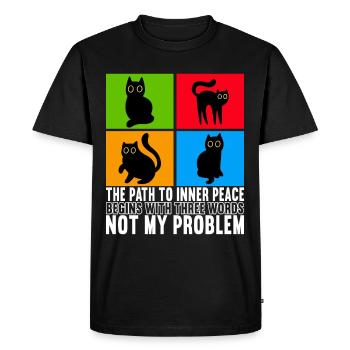 Chats Misanthrope Sarcasme - T-shirt Premium bio Homme - noir - Devant - Nico (187cm)