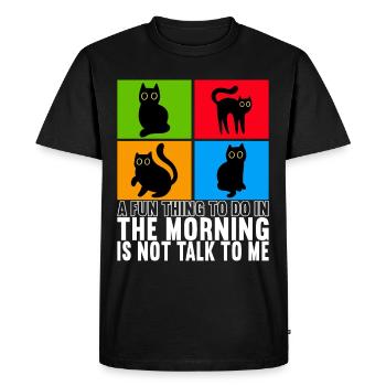 Chats Misanthrope Sarcasme - T-shirt Premium bio Homme - noir - Devant - Nico (187cm)