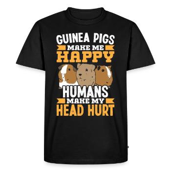 Les cochons d’Inde me rendent heureux Les humains font mon - T-shirt Premium bio Homme - noir - Devant - Nico (187cm)