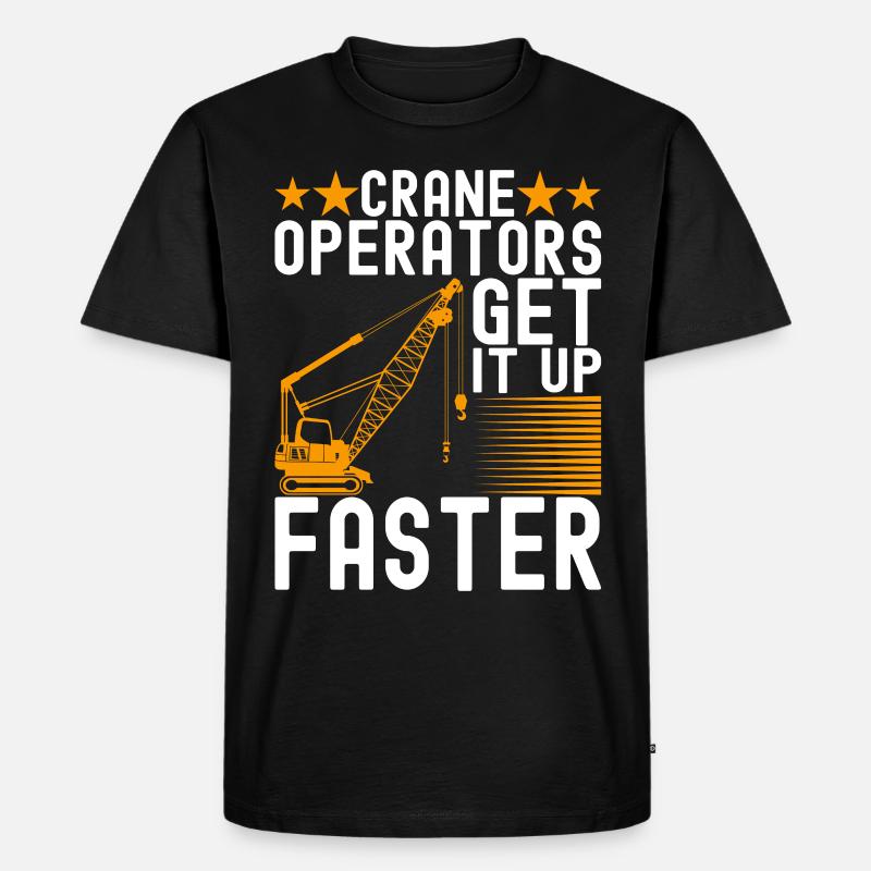 Kranführer Kranfahrer - Männer Premium Bio T-Shirt - Schwarz