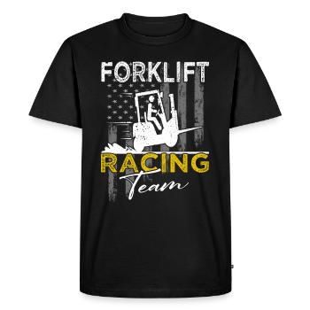 Forklift Racing Team - Conducteur de chariot élévateur - T-shirt Premium bio Homme - noir - Devant - Nico (187cm)