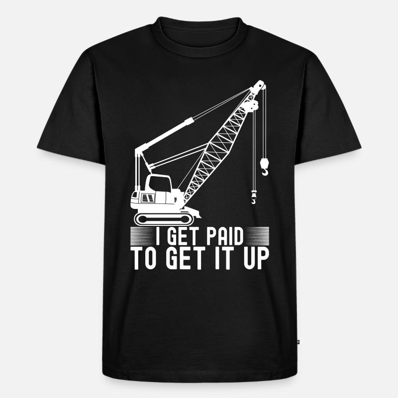 Kranführer Kranfahrer - Männer Premium Bio T-Shirt - Schwarz
