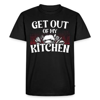 Sortir de ma cuisine - T-shirt Premium bio Homme - noir - Devant - Nico (187cm)