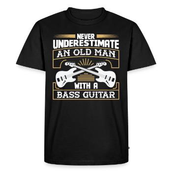 Ne sous-estimez jamais un vieil homme avec un - T-shirt Premium bio Homme - noir - Devant - Nico (187cm)