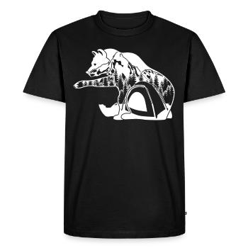 Randonnée Camping Plein air Ours Trekking - T-shirt Premium bio Homme - noir - Devant - Nico (187cm)