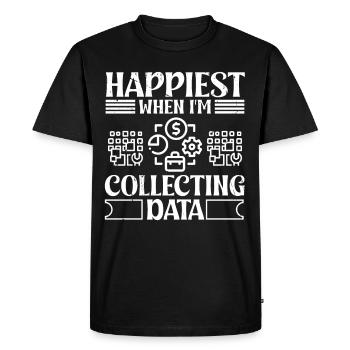 Happiest when i'm collecting Data - Men's Premium Organic T-Shirt - black - Front - Nico (187cm)