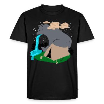 Randonnée en plein air Camping Ours Trekking - T-shirt Premium bio Homme - noir - Devant - Nico (187cm)