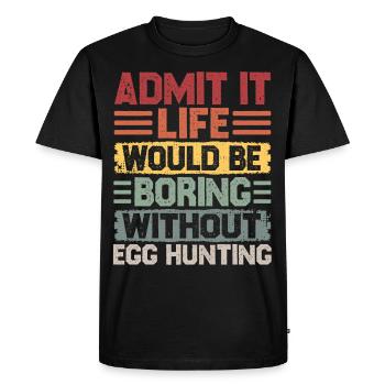 Joyeux motif de Pâques Oeufs de Pâques Drôle de lapin de Pâques - T-shirt Premium bio Homme - noir - Devant - Nico (187cm)